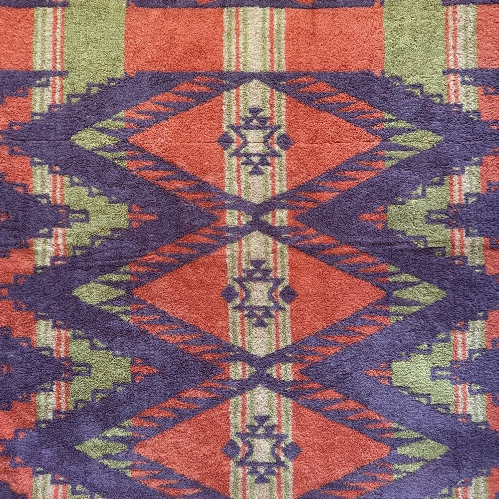 Vintage Ralph Lauren Geometric Patterned Southwest Cotton Towel USA Deadstock